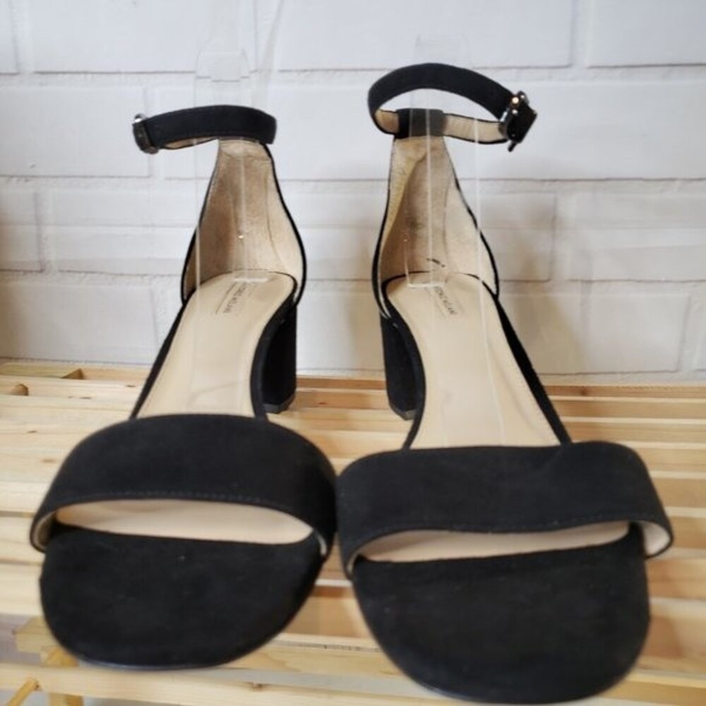 Antonio Melani Odella Black Suede Ankle Strap Block Heel Sandals Sz 12 - Picture 8 of 9